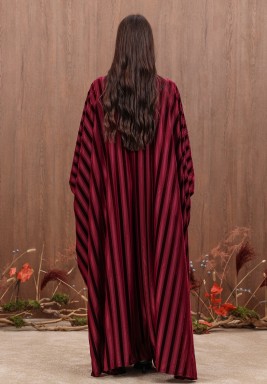 Maroon Zig Zag Flowy Kaftan
