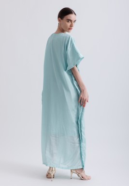 Mint Green Light Embroidered Kaftan