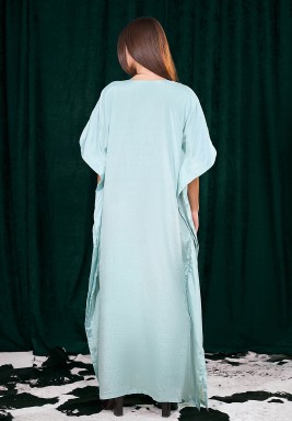 Mint Green Light Embroidered Kaftan