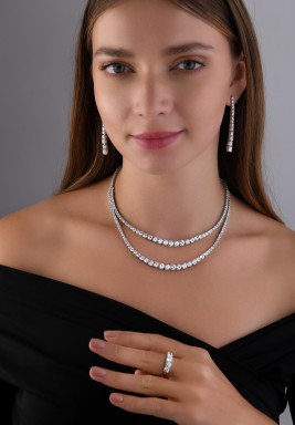 Tennis Ripple Set-Silver