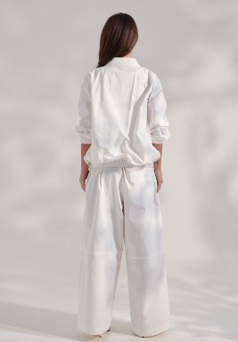 White Terminal Wear With Pants 