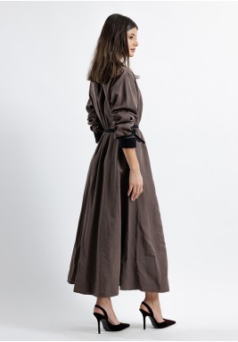 Brown and Black Blazer Dress