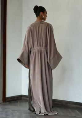 The Cropped Robe Taupe/Olive 