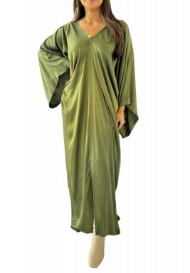 Khaki V-neckline Kaftan