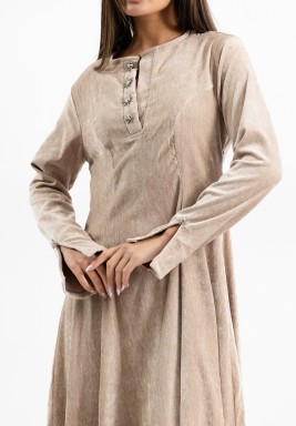 The A Line Beige with 4 Star Buttons on Collar