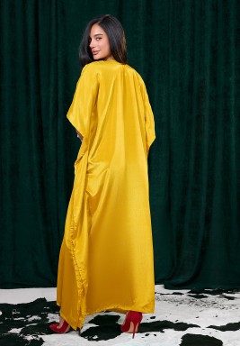 Mustard Light Embroidery Kaftan