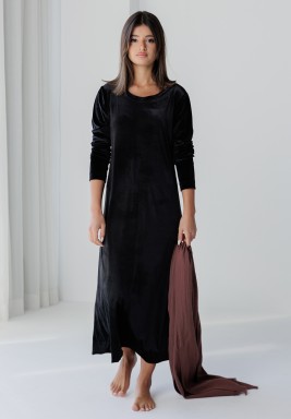 Black & Maroon Shawl kaftan