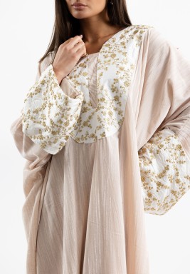 Peach Embroidered Kaftan