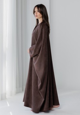 Chocolate Brown Suede Lined Kaftan 