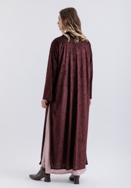 Burgundy Velvet Layered Kaftan