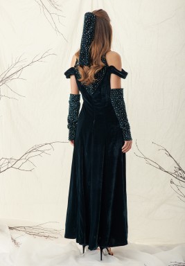 Amal Green Velvet Dress