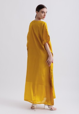 Mustard Light Embroidery Kaftan