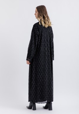 Glam Net Kaftan Black