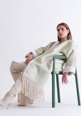 Pistachio Fringe Bisht