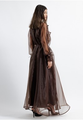 Brown Organza Trench with Satin Dress