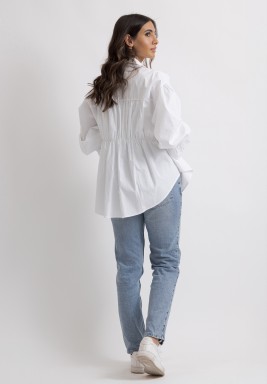 White Denim Blouse