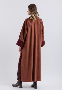 Brick Ombre Plisse Bisht Set 