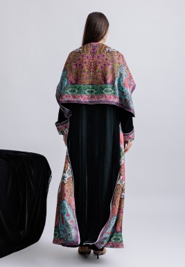 Green Velvet Bisht With Shwal