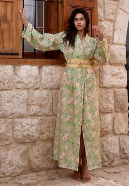 Green Floral Maxi Robe