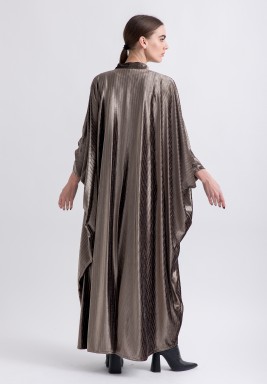 Glowy Flow 2 Piece Flowy Velvet Kaftan with Touch of Bronze Stripes