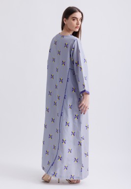 Light Lavender Cotton Linen Maxi Kaftan