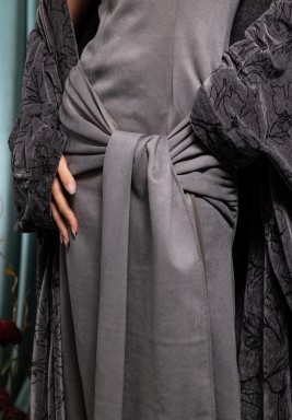 Grey Bisht Set 