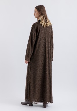 Glam Net Kaftan Brown