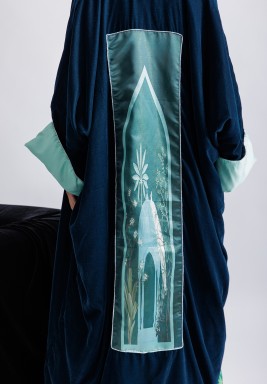 Velvet Bisht Fully Lined with Satin & Velvet Dress