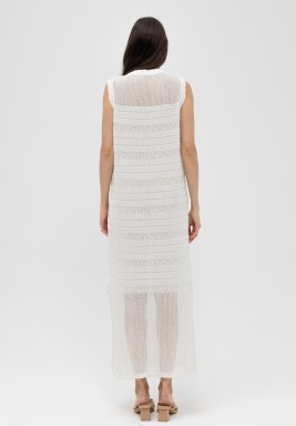 Mesh Summer Dress in White