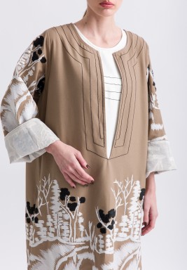 Beige Embroidered Set