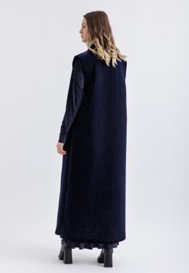 Velvet Padded Vest Navy