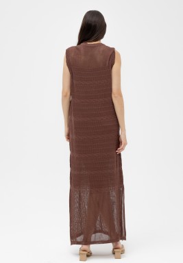 Mesh Summer Dress in Brown