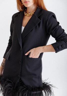 Black Feather Blazer 