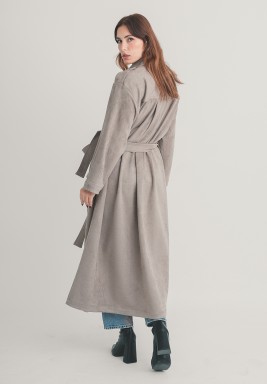 Beige Suede Trench Coat