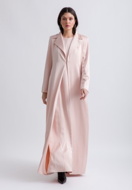 Seashell Satin Panelled Sleeveless Dress