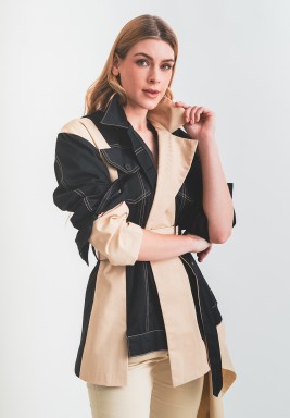 Black And Beige Two Tone Jacket