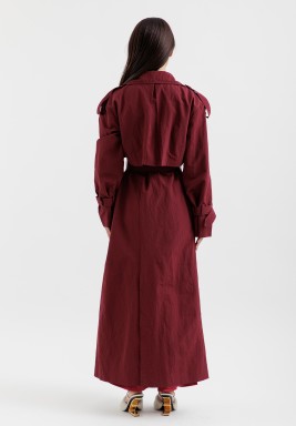 Burgundy Trench Coat