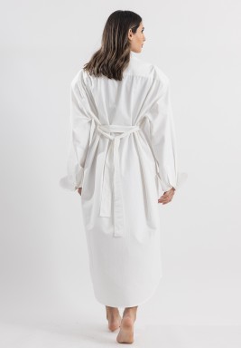White Belted Shirt Dress