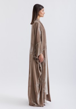 Taupe Velvet kimono Bisht