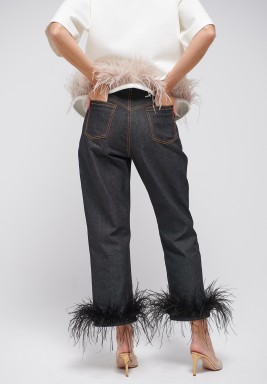 Black Feather Jeans