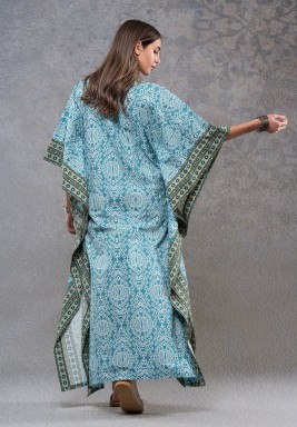 Green Maxi Cotton Kaftan 