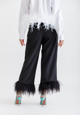 Black Feather Pants 