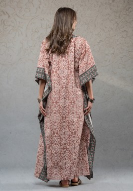 Brown Maxi Cotton Kaftan 