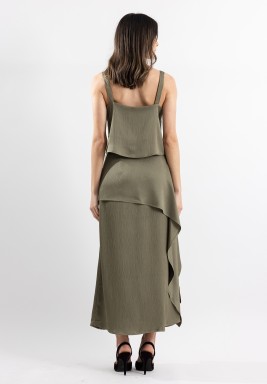 Olive Silk Top