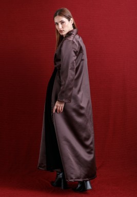 Chocolate Brown Velvet Belted Set