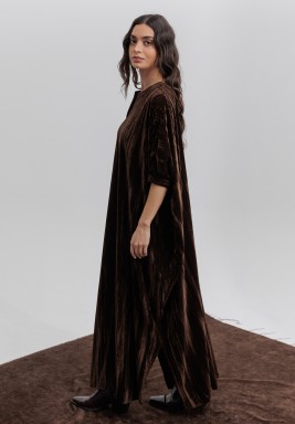 Gold Chocolate Cut-Out Cuffs Kaftan