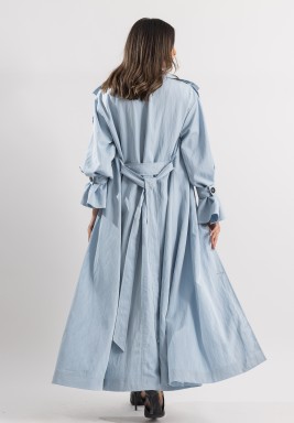 Blue Denim Trench Coat