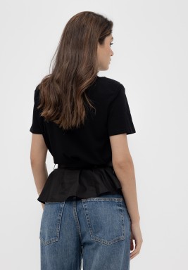 Padded Belted Top in Black