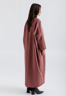 Dusty Pink Suede Bisht Set