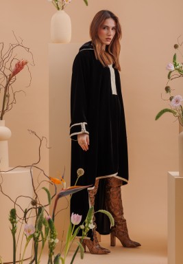 Black Moroccan Asymmetric Kaftan